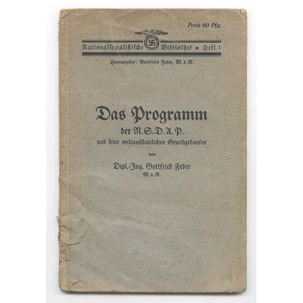 German WW2 Das Programm der N.S.D.A.P 1930 booklet