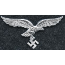 German WW2 Luftwaffe EM/NCO's visor cap eagle in metal 'FLL'