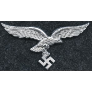 German WW2 Luftwaffe EM/NCO's visor cap eagle in metal 'FLL'