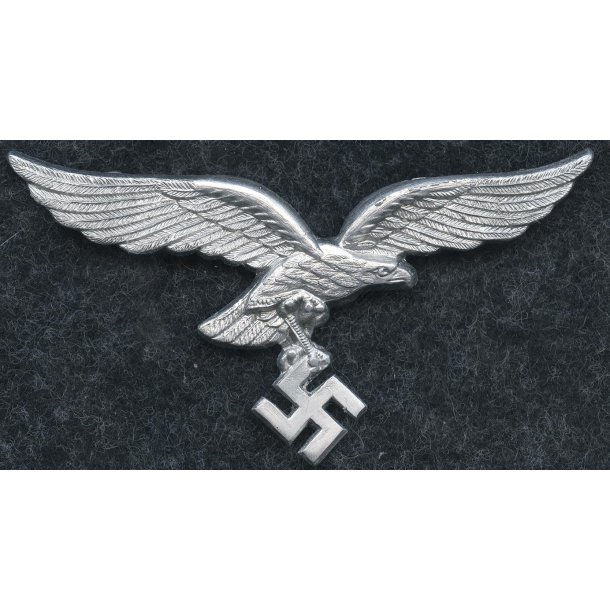 German WW2 Luftwaffe EM/NCO's visor cap eagle in metal 'FLL'