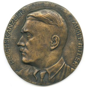 German WW2 early A-H Reichskanzler wall plaque in bronze