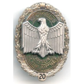 German WW2 RDK �Reichsbund Deutscher Kleing�rtner� 20 year member's badge 