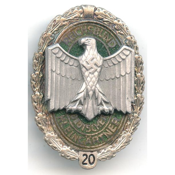 German WW2 RDK �Reichsbund Deutscher Kleing�rtner� 20 year member's badge 