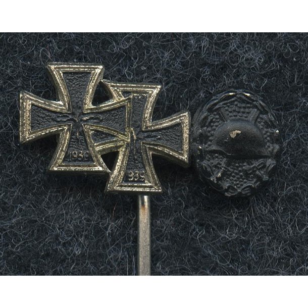 Iron Cross 1 &amp; 2 cl and WB in black 1957 miniature pin