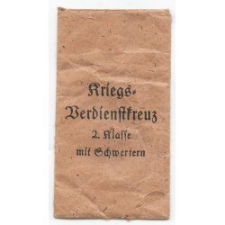 German WW2 War merit cross with swords bag of issue '65' 'Klein &amp; Quenzer, Oberstein'