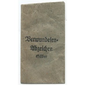 German WW2 Wound badge in silver bag of issue '127' 'Moritz Hausch'