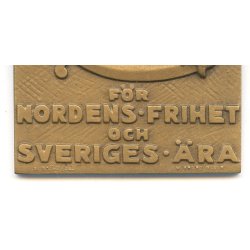 Finnish WWII Swedish Volunteer Corps Bronze Plaque (Svenska Frivilligk�ren 1939�1940)
