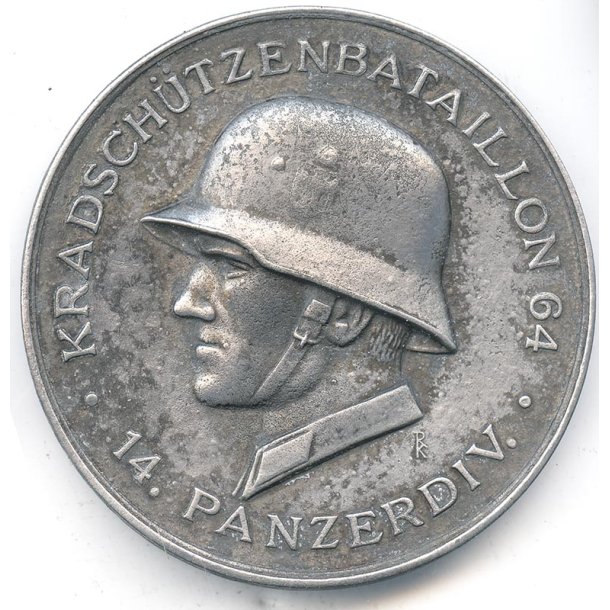 German WW2 Stalingrad Kradsch�tzenbataillon 64. 14. Panzer division medal