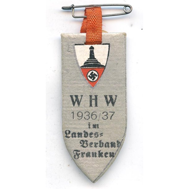 German WW2 winterhilfswerk 1936/37 Landesverband Franken Kyffh�userbund badge