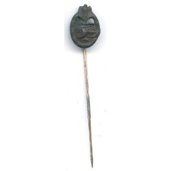 German WW2 Panzer assault badge in bronze miniature 16 mm