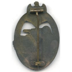 German WW2 Panzer Assault Badge in bronze 'S &amp; L'