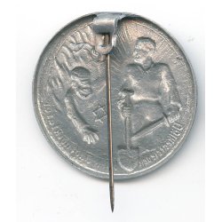 German WW2 Propaganda badge "Vlkerfrieden oder Judendiktatur"