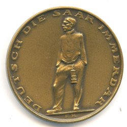 German WW2 The Saar is German forever plaque - Bronze - 