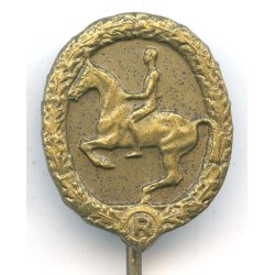 German WW2 Horse Rider's badge in bronze miniature 18 mm