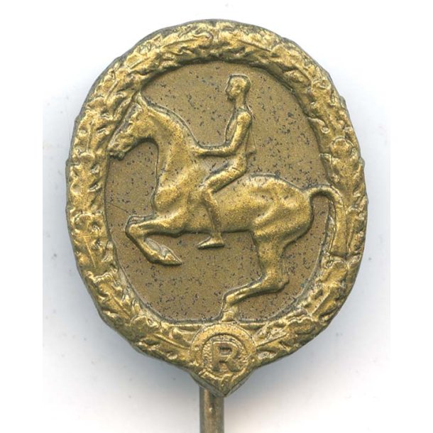German WW2 Horse Rider's badge in bronze miniature 18 mm