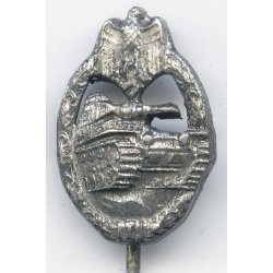 German WW2 Panzer assault badge in silver 16mm miniature