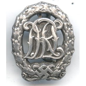 German WW2 DRL sports badge in Silver miniature 'Wernstein'