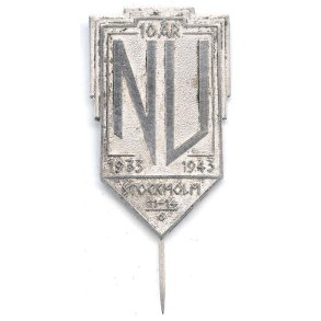 Swedish NSAP NU (Nordic Youth) 10 year  1933-1943 Stockholm anniversary badge
