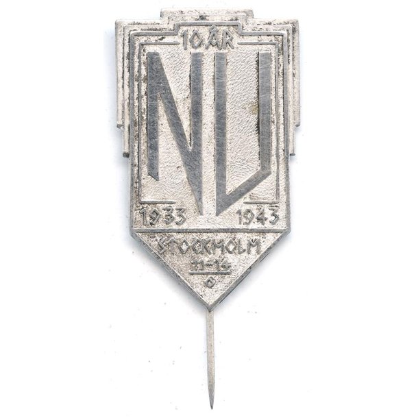 Swedish NSAP NU (Nordic Youth) 10 year  1933-1943 Stockholm anniversary badge