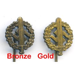 German WW2 SA Sports badge in Gold miniature