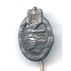 German WW2 Panzer assault badge in silver miniature 