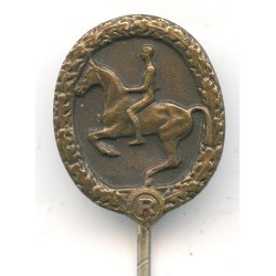 German WW2 Horse Rider's badge in bronze miniature 18 mm