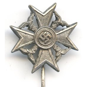 German WW2 Spanish Cross in silver w/o swords 16mm miniature