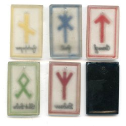 German WW2 WHW DJH Glass Runes Complete Set of 6
