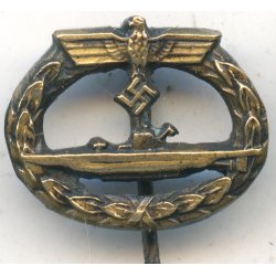  German WW2 Kriegsmarine U-boat War miniature badge  - 16 mm