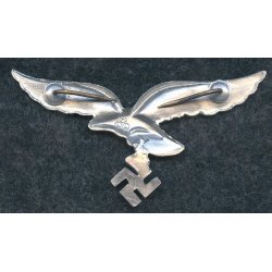 German WW2 Luftwaffe EM/NCO's visor cap eagle in metal 'FLL'