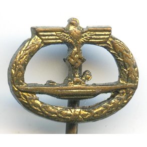  German WW2 Kriegsmarine U-boat War miniature badge  - 16 mm