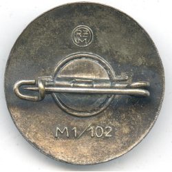 German WW2 HJ sharpshooter's badge badge in silver 'M1/102'