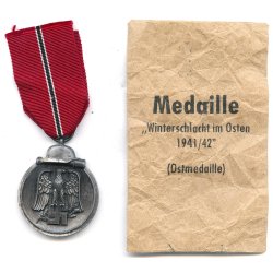 German WW2 Eastern front medal '55' with bag of issue