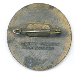 German WW2 NSDAP  Reichsparteitag 1936 badge 'Walter Demmer, L�denscheid'
