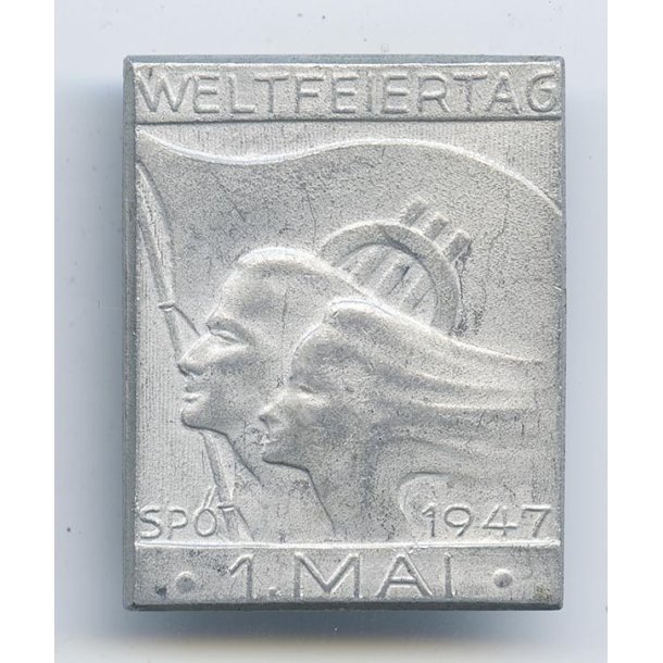 Austrian Post-WWII 1947 SP� May Day Labor Badge � Socialist Party