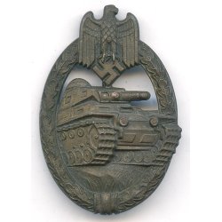 German WW2 Panzer Assault Badge in bronze 'S &amp; L'