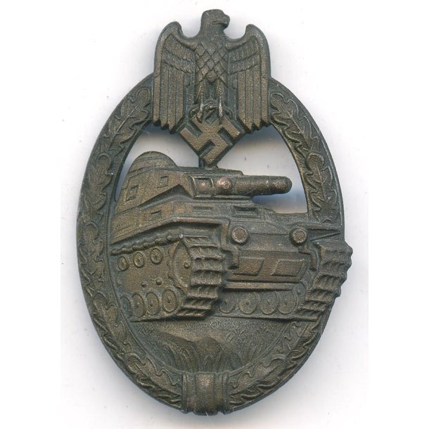 German WW2 Panzer Assault Badge in bronze 'S &amp; L'