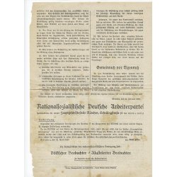 NSDAP National Socialist 25 point program flyer 1928-1932