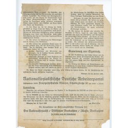 NSDAP National Socialist 25 point program flyer 1928-1932