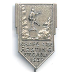 Swedish WW2 NSAP 4th annual meeting Stockholm 1937 pin