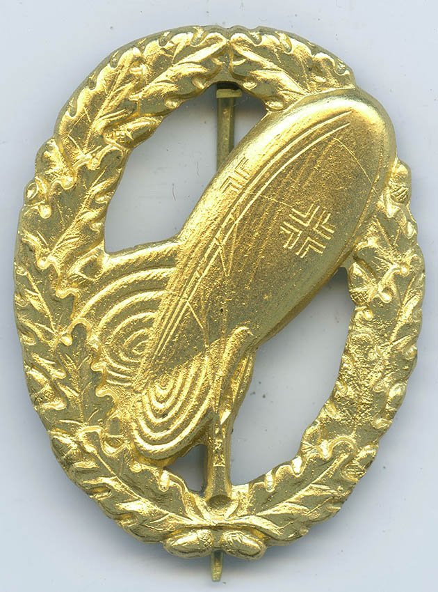 Luftwaffe Balloon Observer's Badge in gold 1957 'Steinhauer & Luck ...