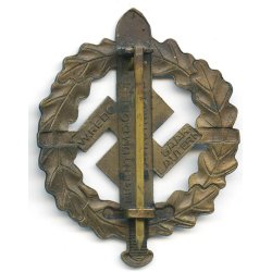 German WW2 SA Sports badge in bronze 'W. Redo'
