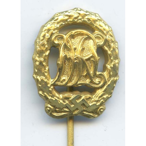 German WW2 DRL sports badge in gold 'Jena Wernstein' stickpin