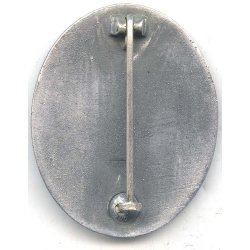 German WW2 Wound badge in silver 1939 '100 + L55' (Double marked)