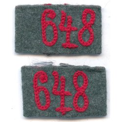 German WW2 Heavy Artillery Rgt 648 (20. Panzer-Division) Slip On Shoulder Strap Slides 