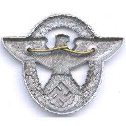 German WW2 Police Visor cap eagle in metal