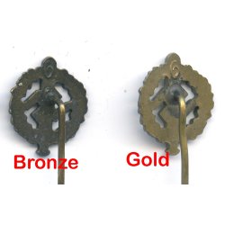 German WW2 SA Sports badge in Gold miniature