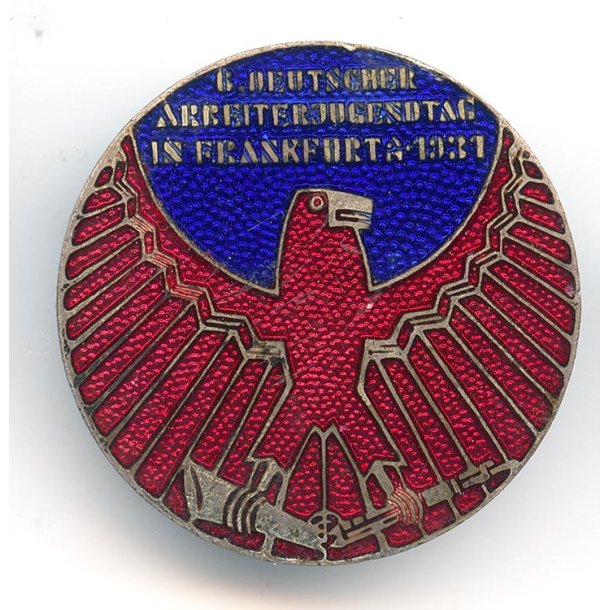 German WW2 Deutscher Arbeiterjugendtag in Frankfurt a. m. 1931 badge (Anti - NS)