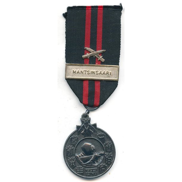 Finnish WW2 Winter war medal with Swords for combatants 'MANTSINSAARI'