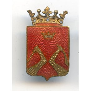 Finnish WW2 Karelia (Karjala) Coat of Arms Enamel Screw-Back Badge